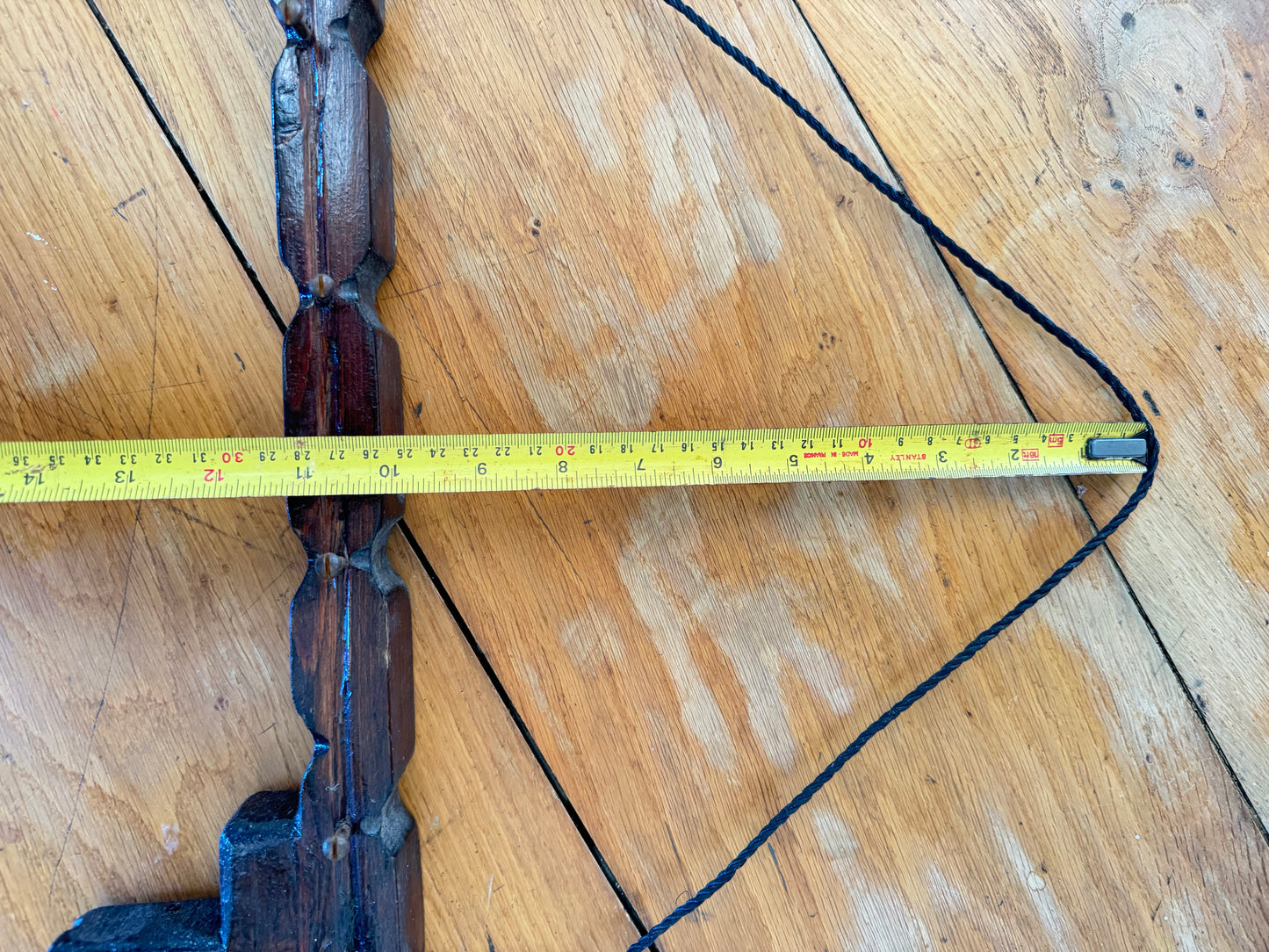 Large Rustic Wooden Key Hook Holder | Vintage Retro | Folk Art | Handcrafted |