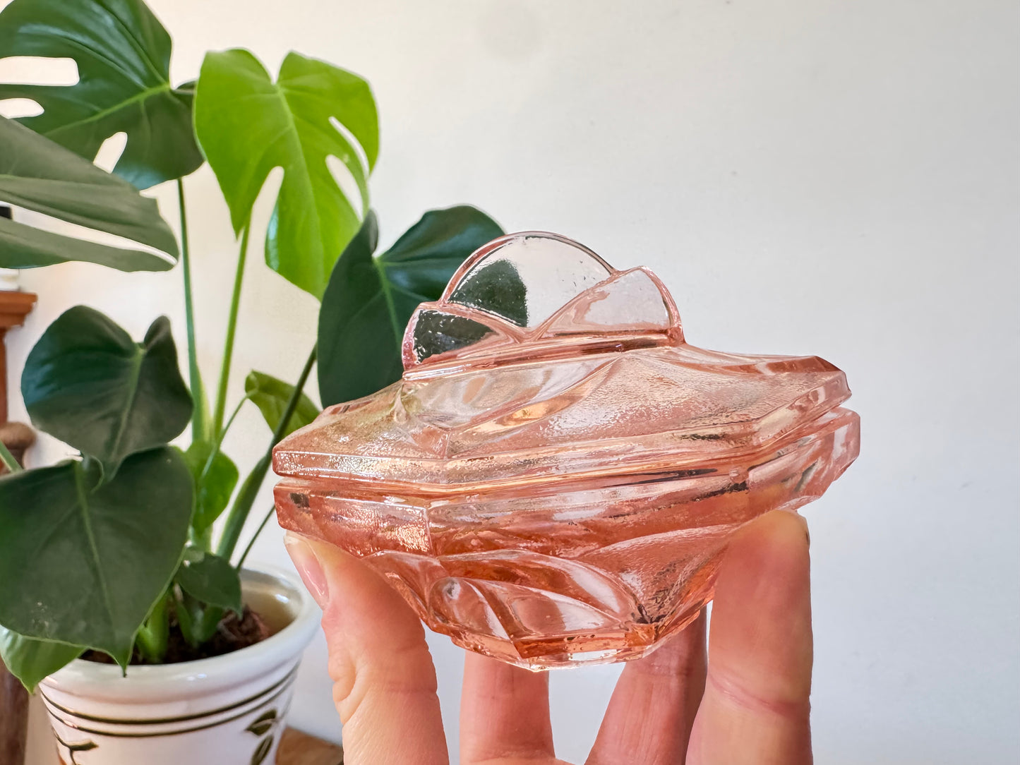 Pink Glass Vanity Set | Dressing Table | Retro Vintage Unique |