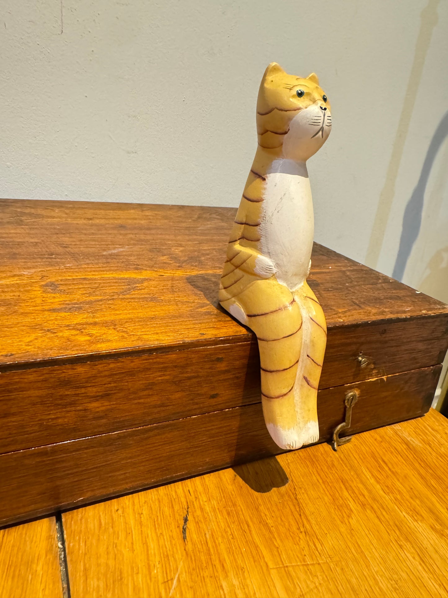 Hand Carved & Painted Shelf Sitter Animals | Folk Art | Vintage Retro Quirky | Cat Dog Cow Seal Rooster |