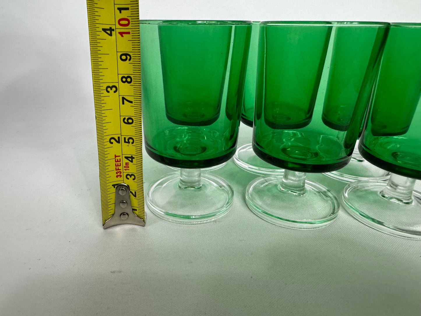 Small Green Luminarc Glasses. Barware | Wine Glass/ Apertivito glass | Vintage Retro