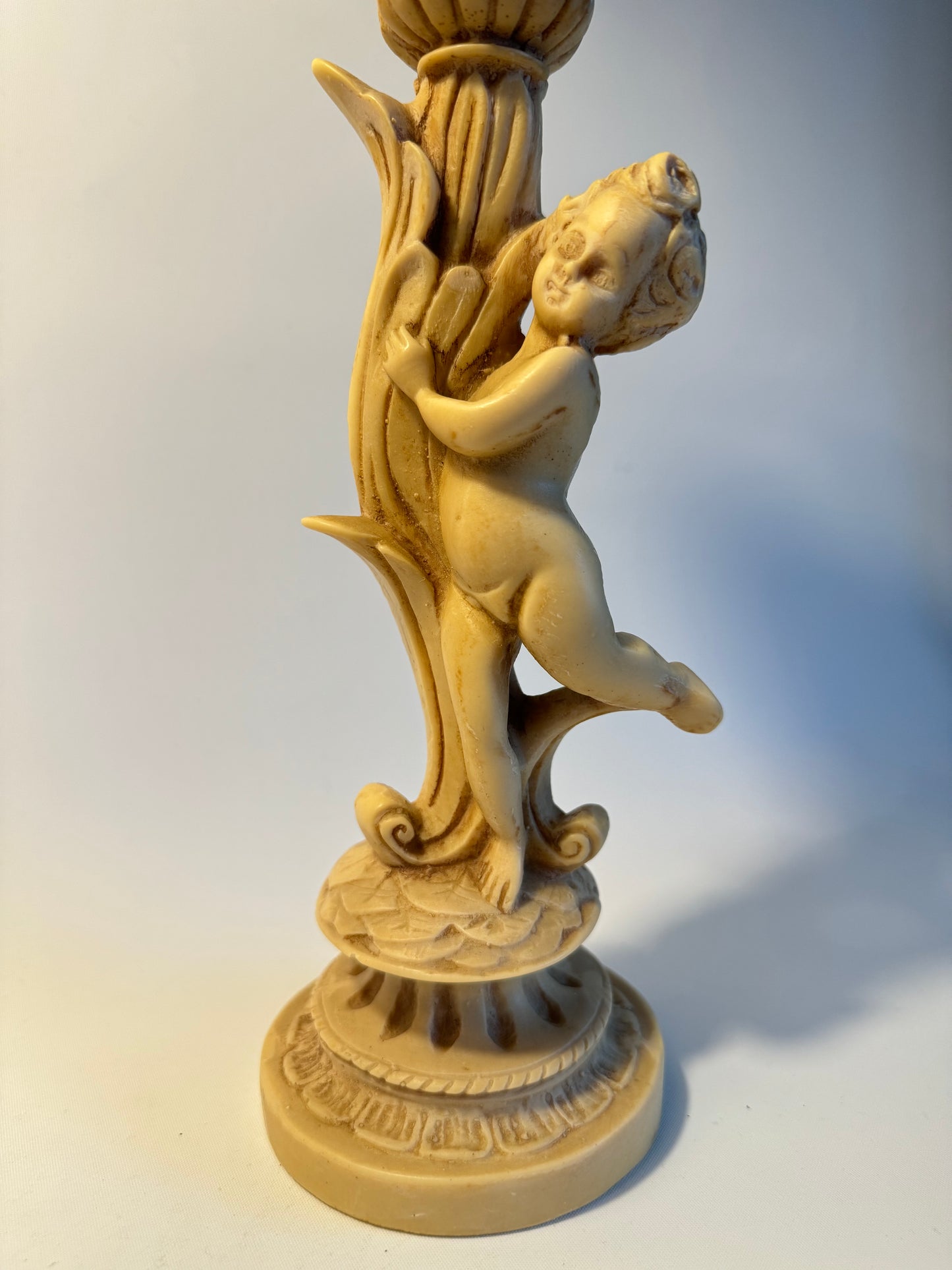 Cherub Flower Arrangement Stand | Vintage Retro Decor Homeware | Candle Holder |
