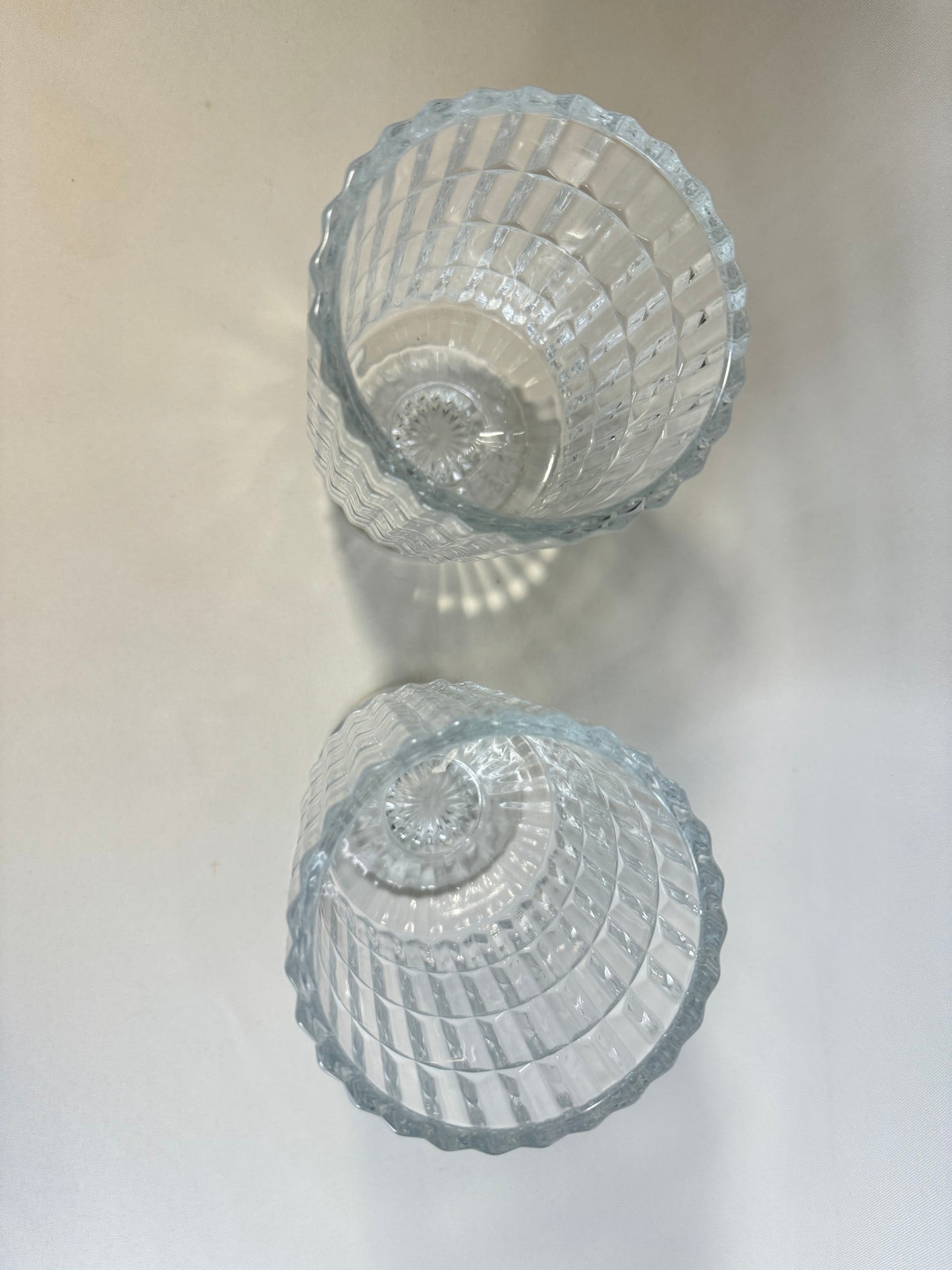Pair of Retro Clear Footed Vases
