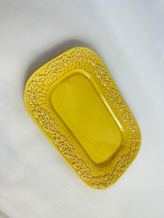 Casa Pupo Textured Ceramic Plate Serving Platter With Pattern Rim | Made in Portugal | Vintage Retro | Serveware |