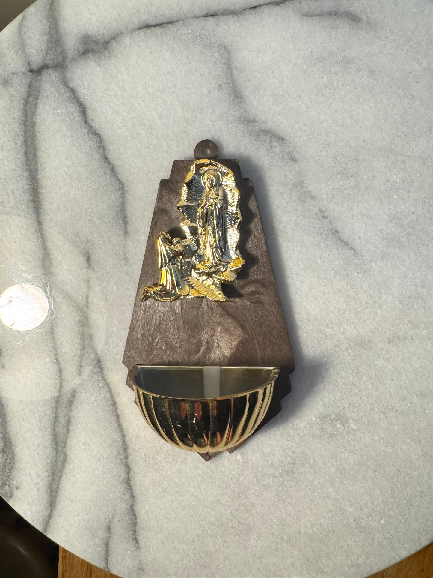 Religious Catholic Italian Holy Water Font Stoup of Holy Virgin Mary | Vintage Retro| Made in Italy |