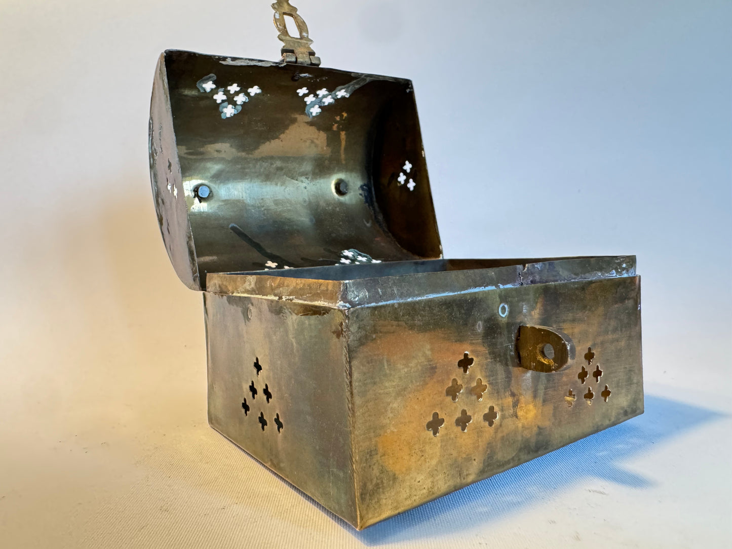 Small Brass Trinket Box | Miniature Chest | Vintage Retro Quirky |