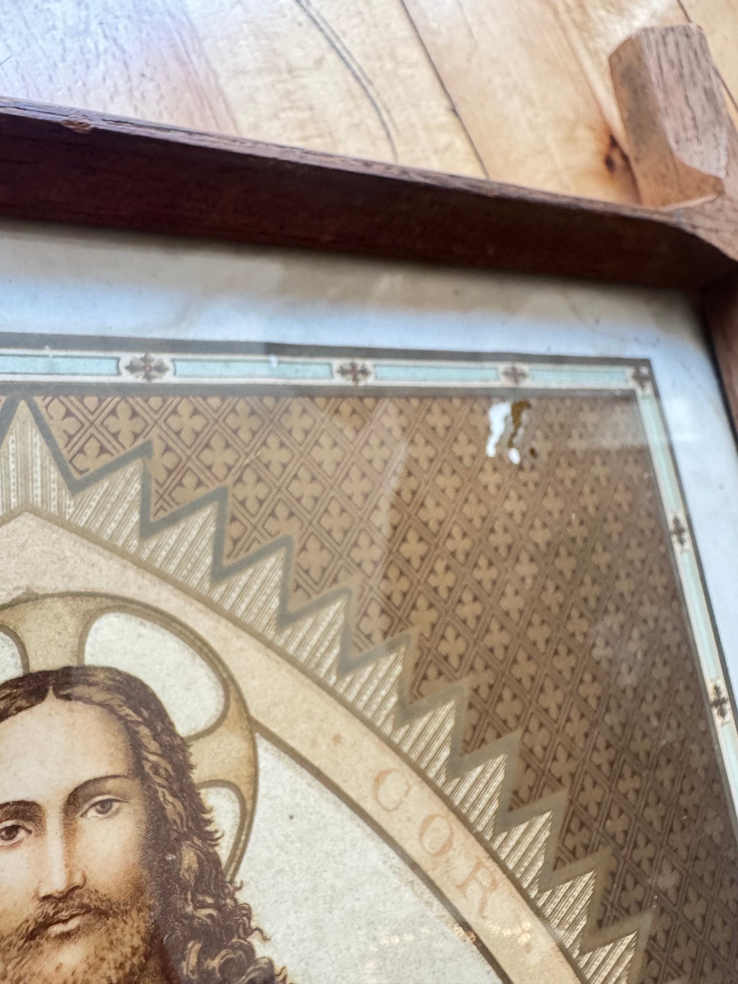 The Sacred Heart of Jesus Antique Framed Art | Vintage Retro | Catholic Holy Religious | Gallery Wall |