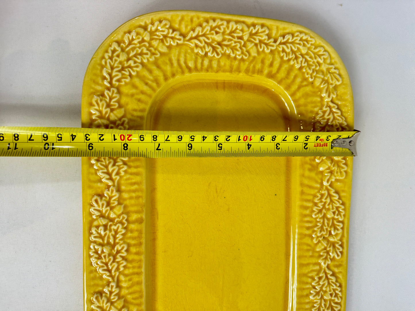 Casa Pupo Textured Ceramic Plate Serving Platter With Pattern Rim | Made in Portugal | Vintage Retro | Serveware |