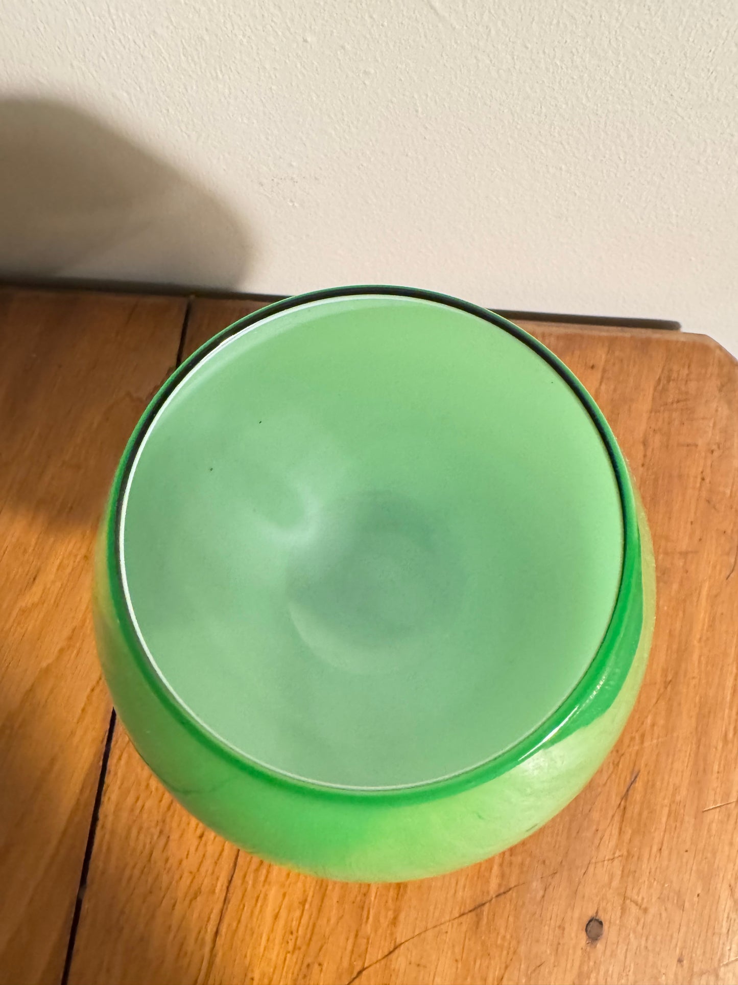 Cased Green Glass Brandy Snifter | Vintage Retro | Unusual Unique Quirky |