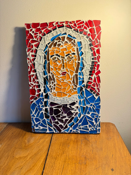 Handmade Mosaic Virgin Mary Wall Art | Religious Decor | Quirky Unique One off |