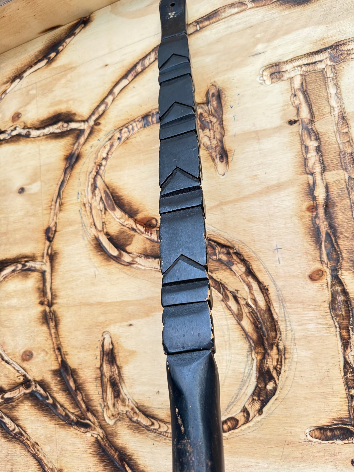 Oversized Hand-Carved Decorative Fork | Tribal Totem Style | Quirky Unique |