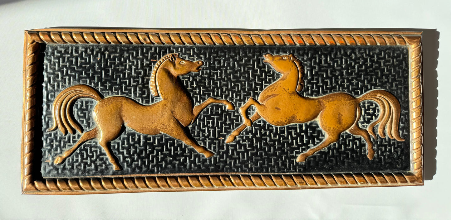 Antique Copper Horse Wall Hanging | Vintage Retro Decor | Unique Quirky Unusual | Made in Holland |