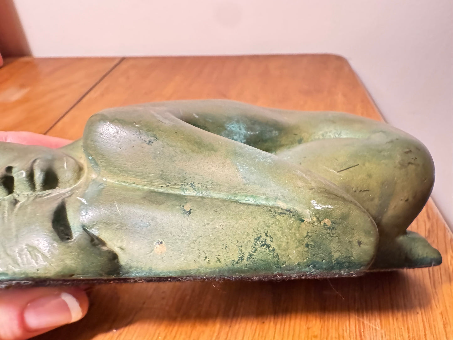 Carved Slate Sleeping Nude Lady Figure With Bronzed Effect Finish | Vintage Decor | Art Deco | Unique | c1930 |