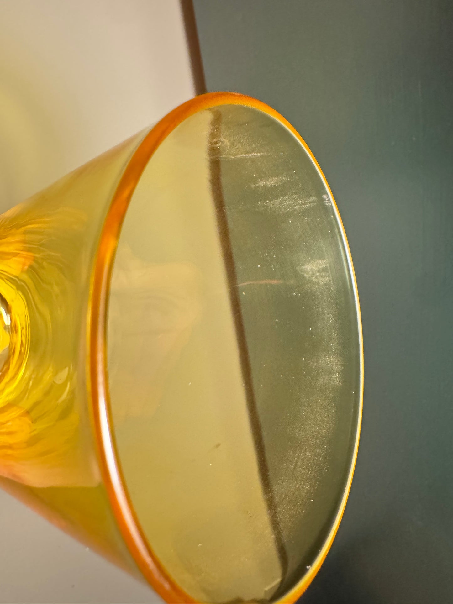 Set of 6 Vintage Yellow Crisal Tumblers – 36cl