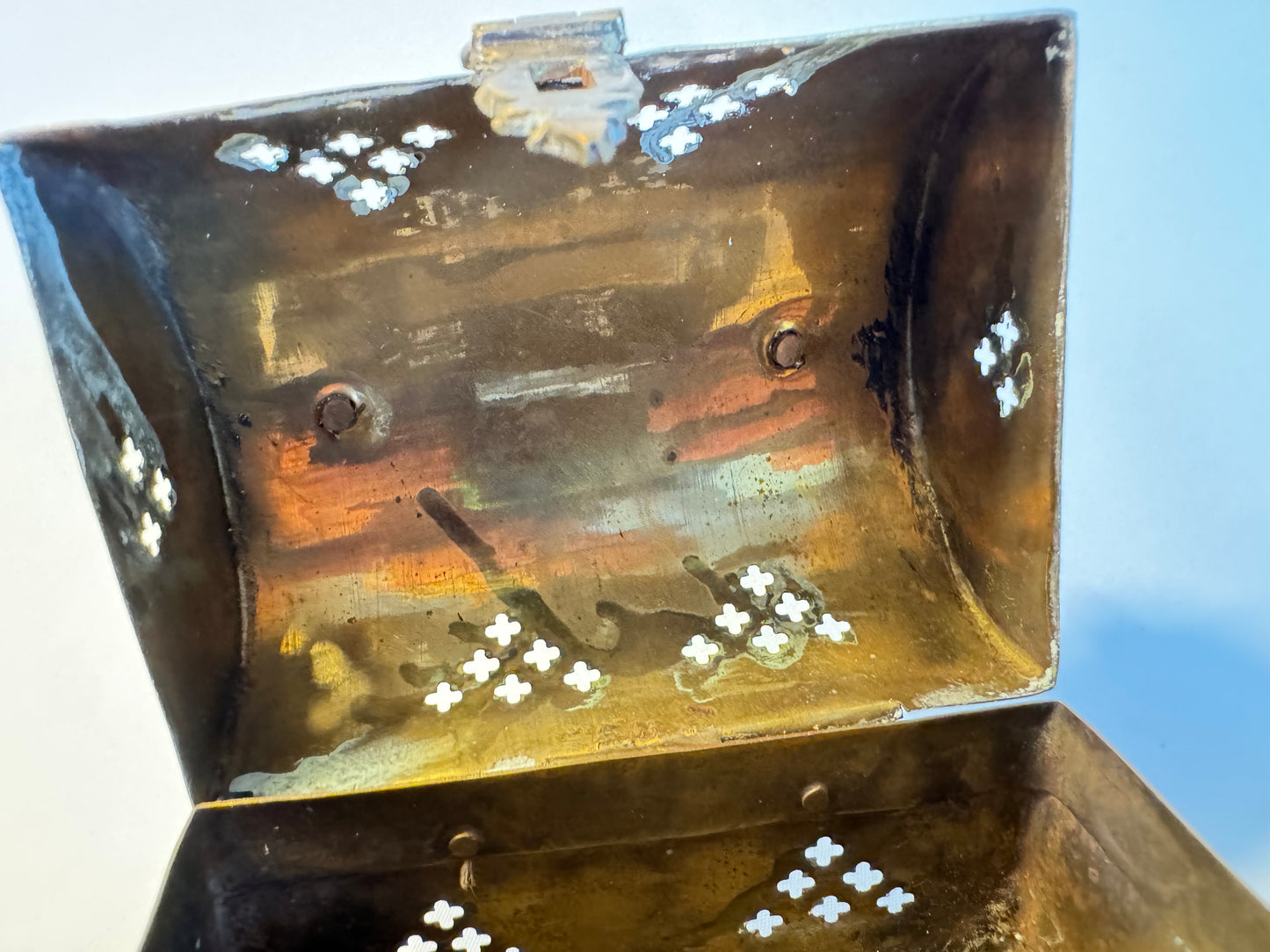 Small Brass Trinket Box | Miniature Chest | Vintage Retro Quirky |