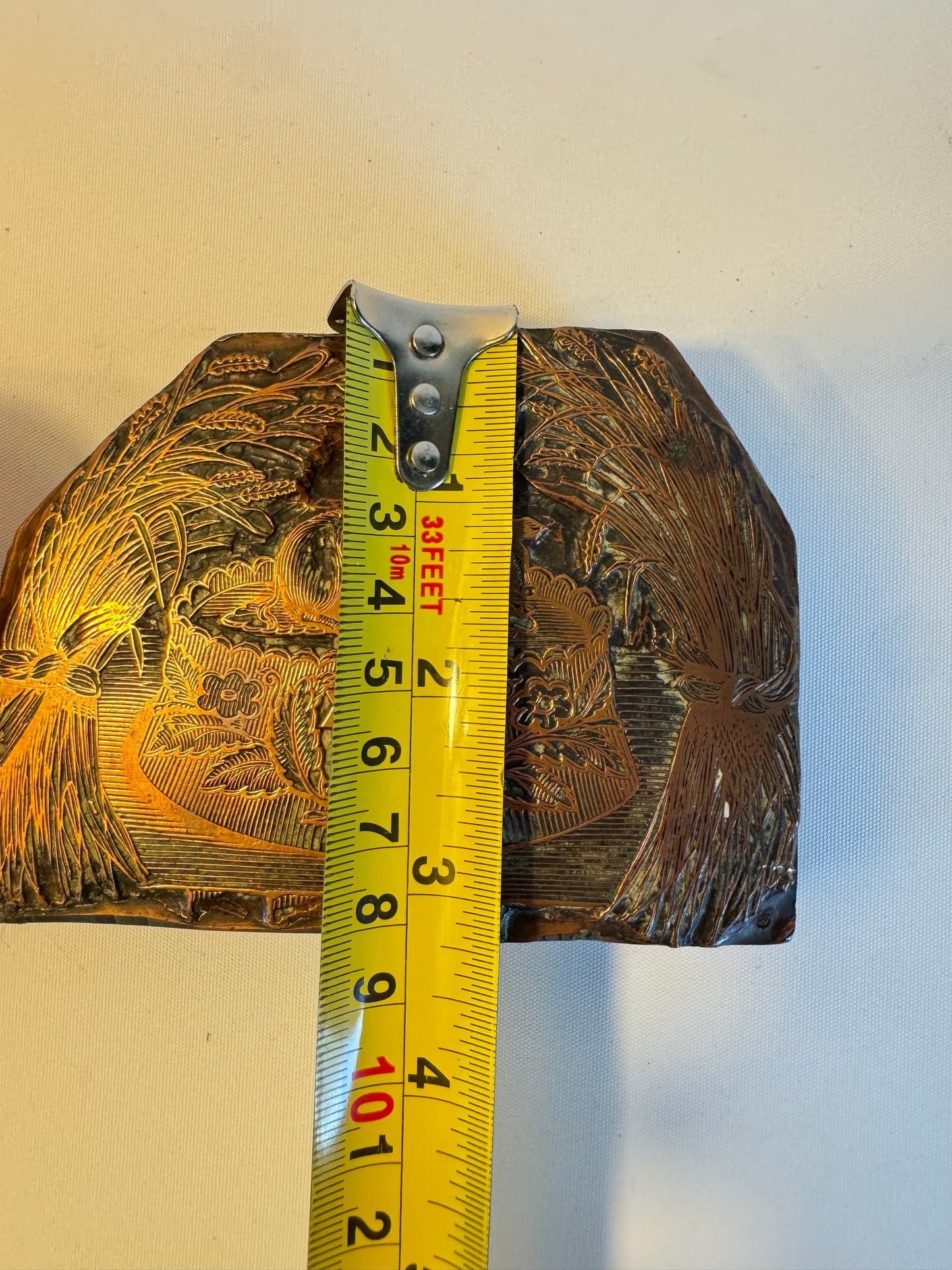 Antique Small Copper Pork Pie Wall Hanging | Vintage Retro | Unique Quirky Unusual |
