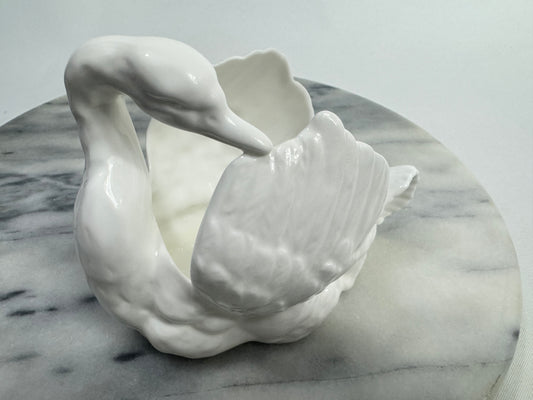 Staffordshire Fine Bone China Swan | Mini Planter | Vintage Retro |