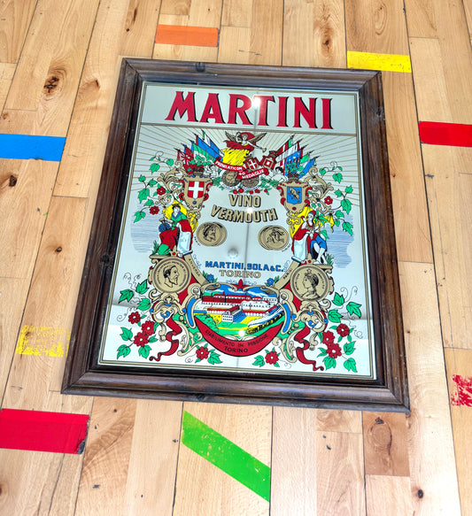 Large Vintage Martini Advertising Art Print Mirror | Vibrant Colourful |