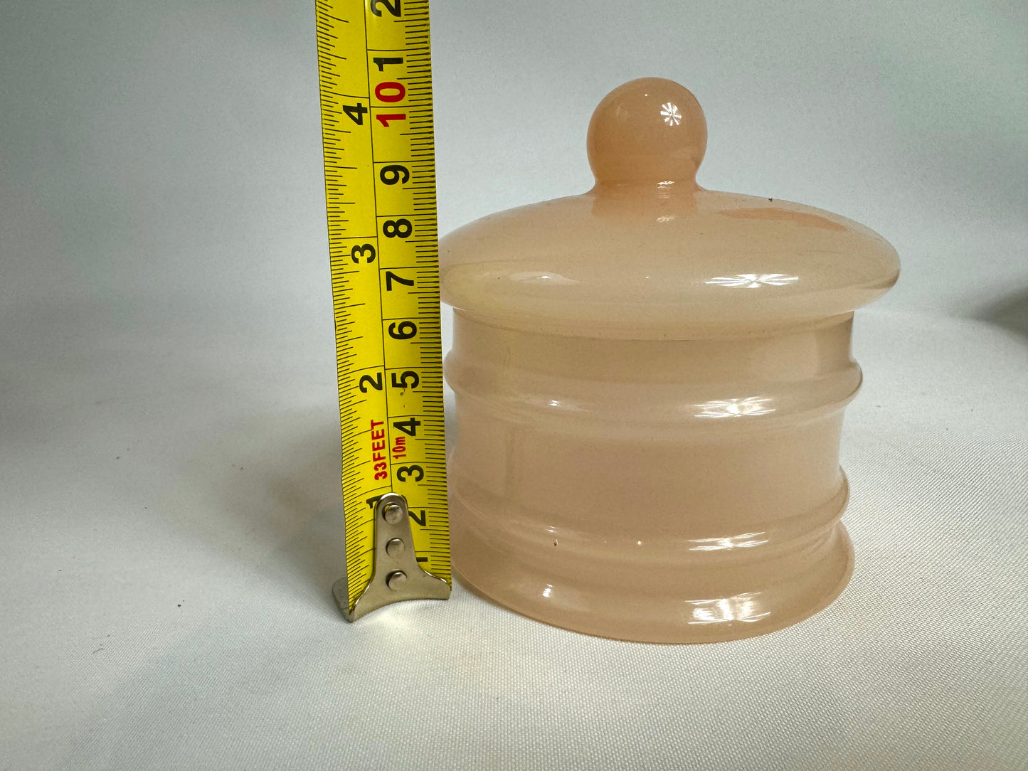 St Michael’s Pink Glass Container & Mini Bud Vase | Vintage Retro | Vanity | Made in Italy |
