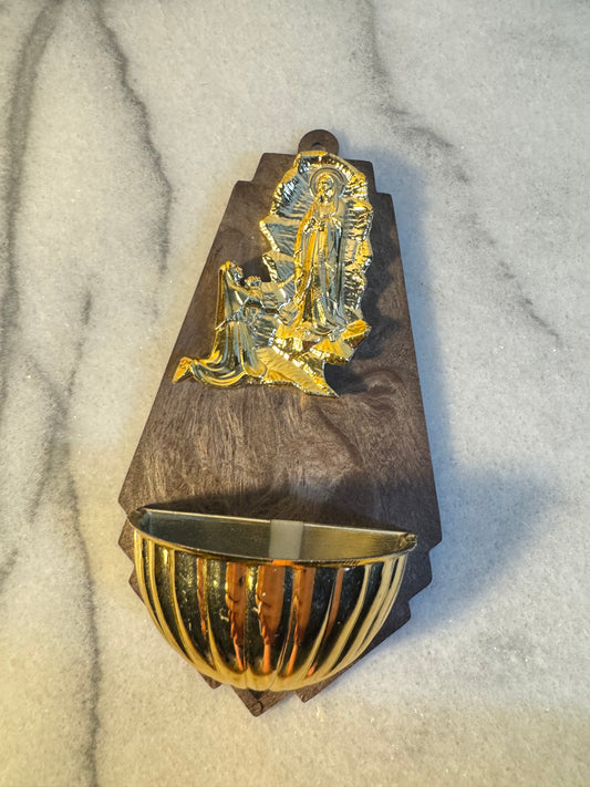 Religious Catholic Italian Holy Water Font Stoup of Holy Virgin Mary | Vintage Retro| Made in Italy |