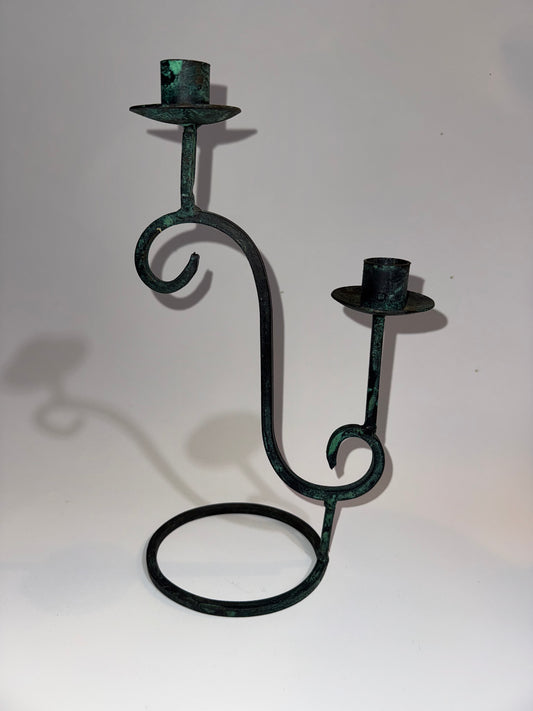 Gothic Iron Candelabra | Handmade Rustic Candlestick Holder | Vintage Antique | Quirky Unique Decor |