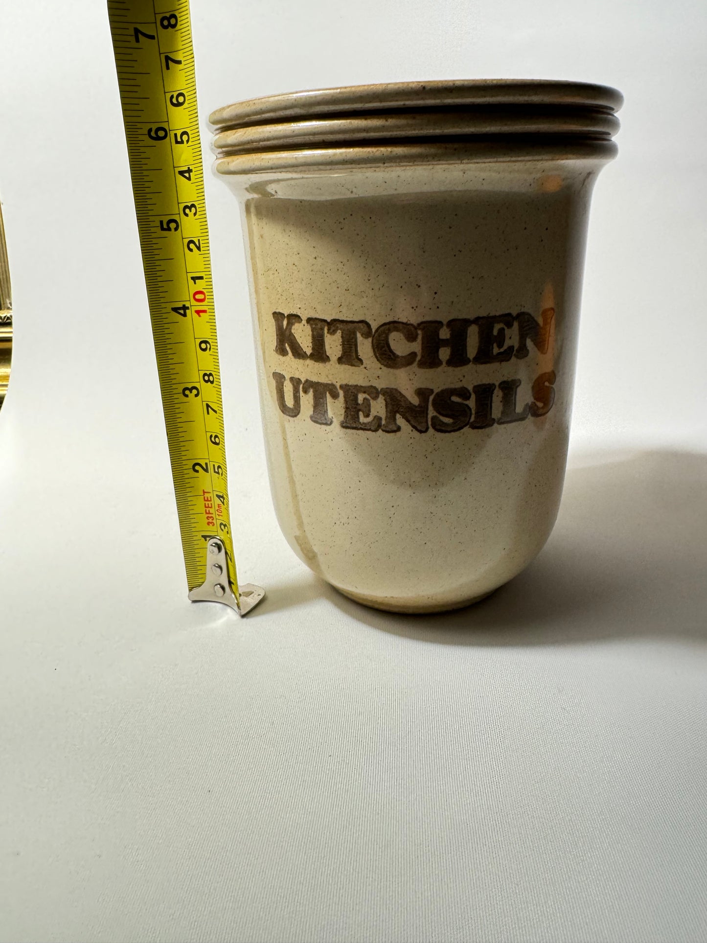 Kitchen Utensils Pot | Vintage Retro | Pearsons Of Chesterfield 70s | Stoneware | MCM Mid Century |