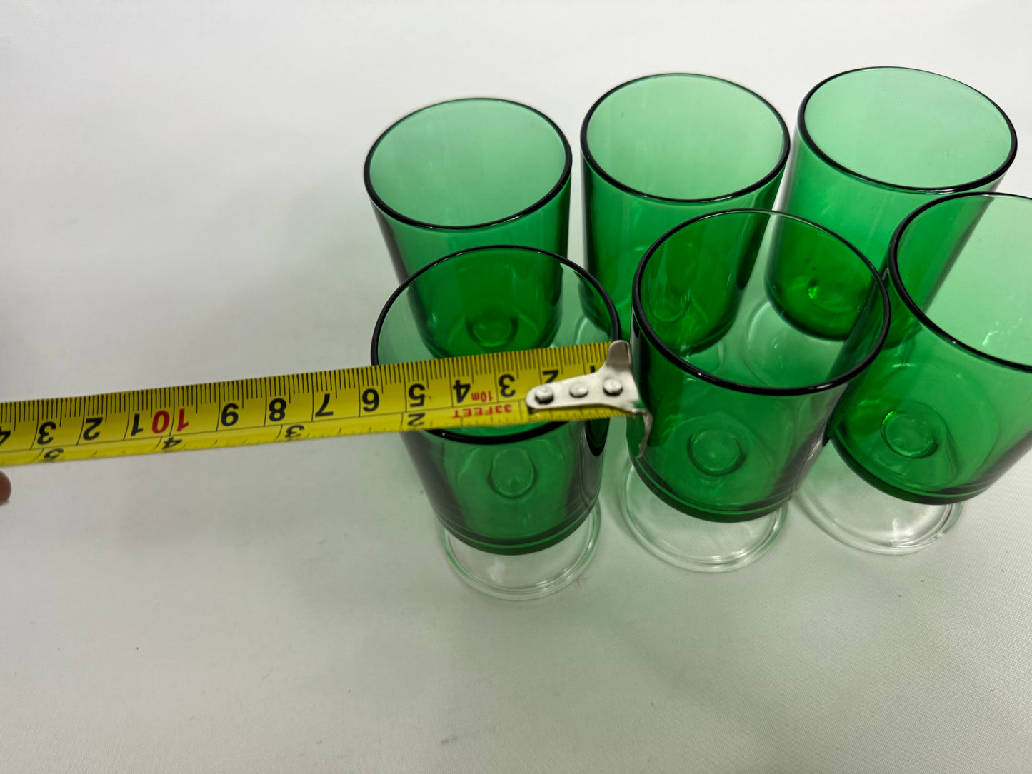 Small Green Luminarc Glasses. Barware | Wine Glass/ Apertivito glass | Vintage Retro