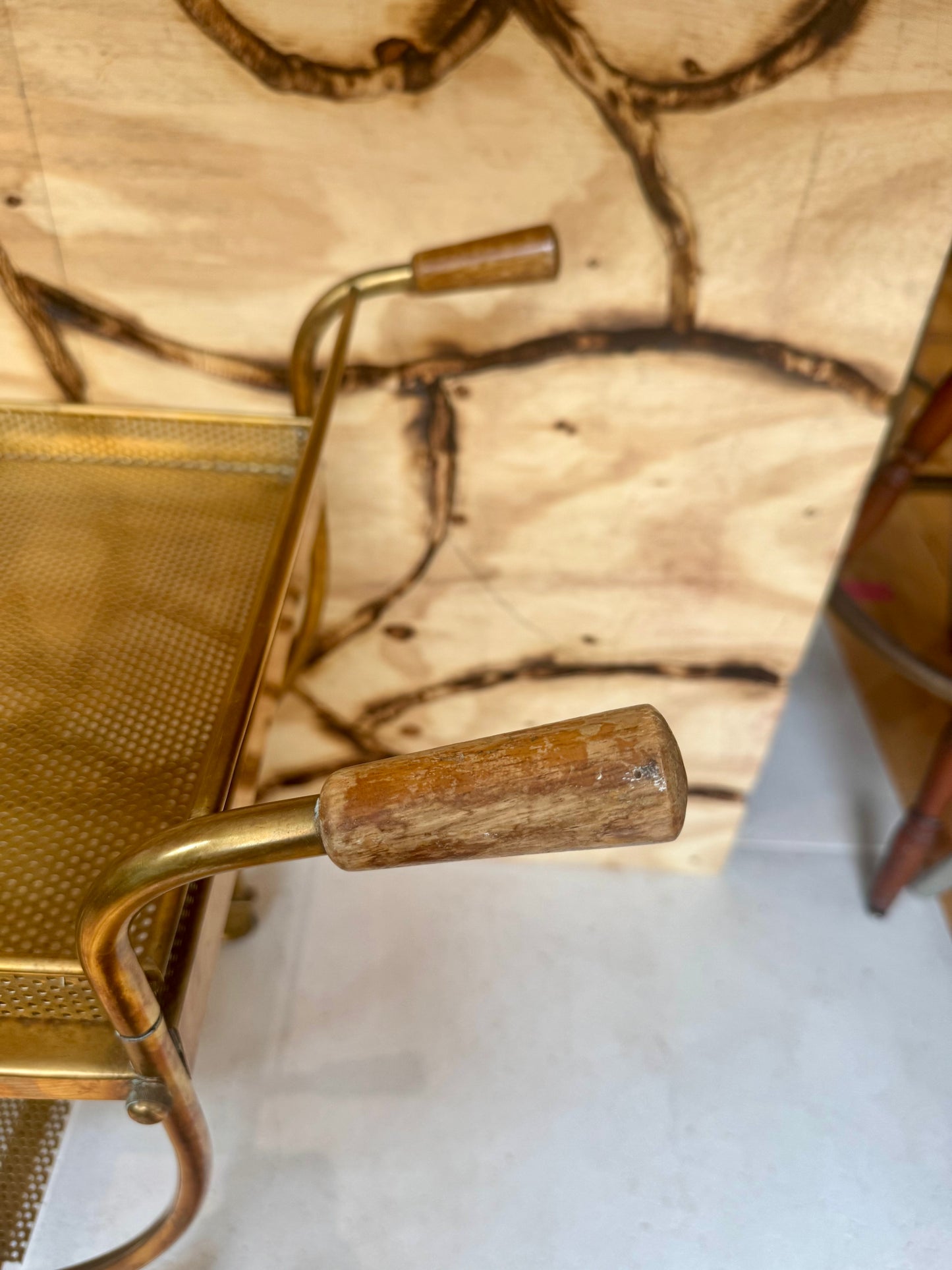 Josef Franc Brass Bar Trolley | Vintage Antique Homeware Decor |