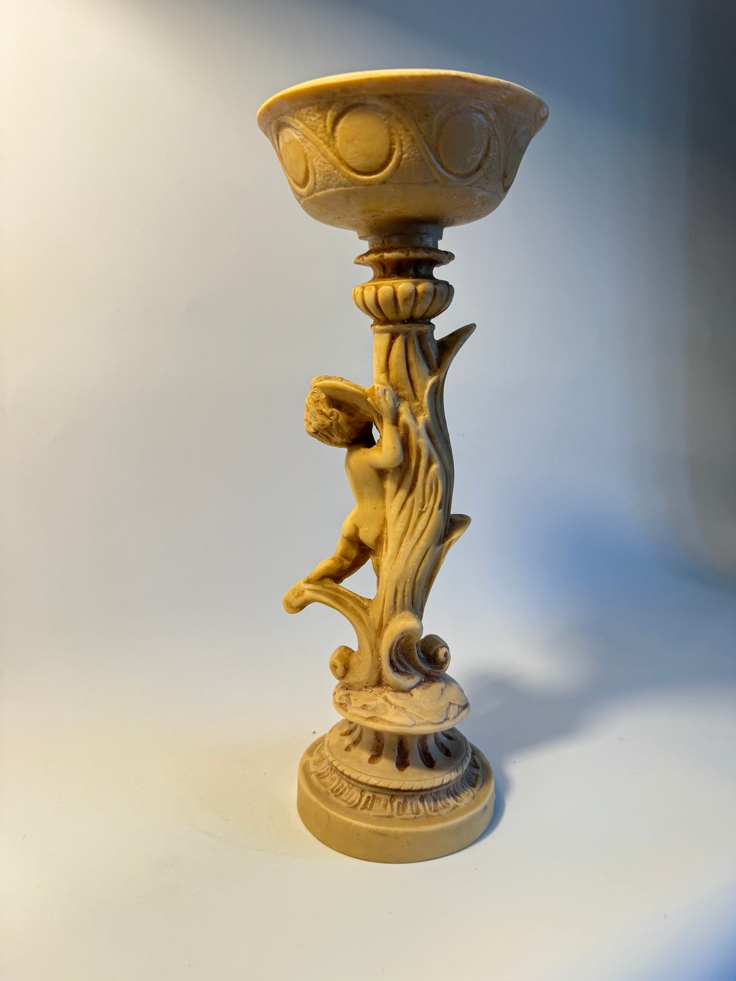Cherub Flower Arrangement Stand | Vintage Retro Decor Homeware | Candle Holder |