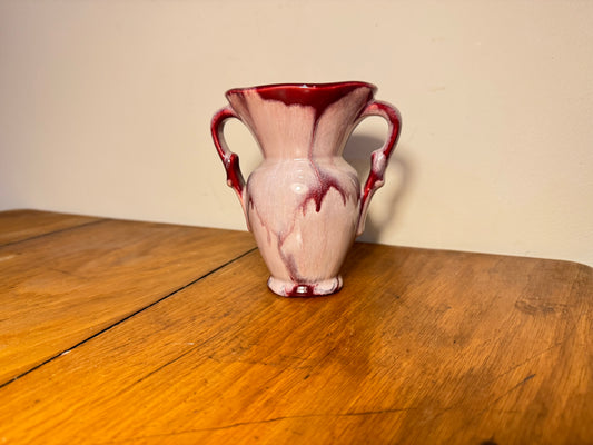 Small Studio Pottery Vase with Handles | Vintage Decor
