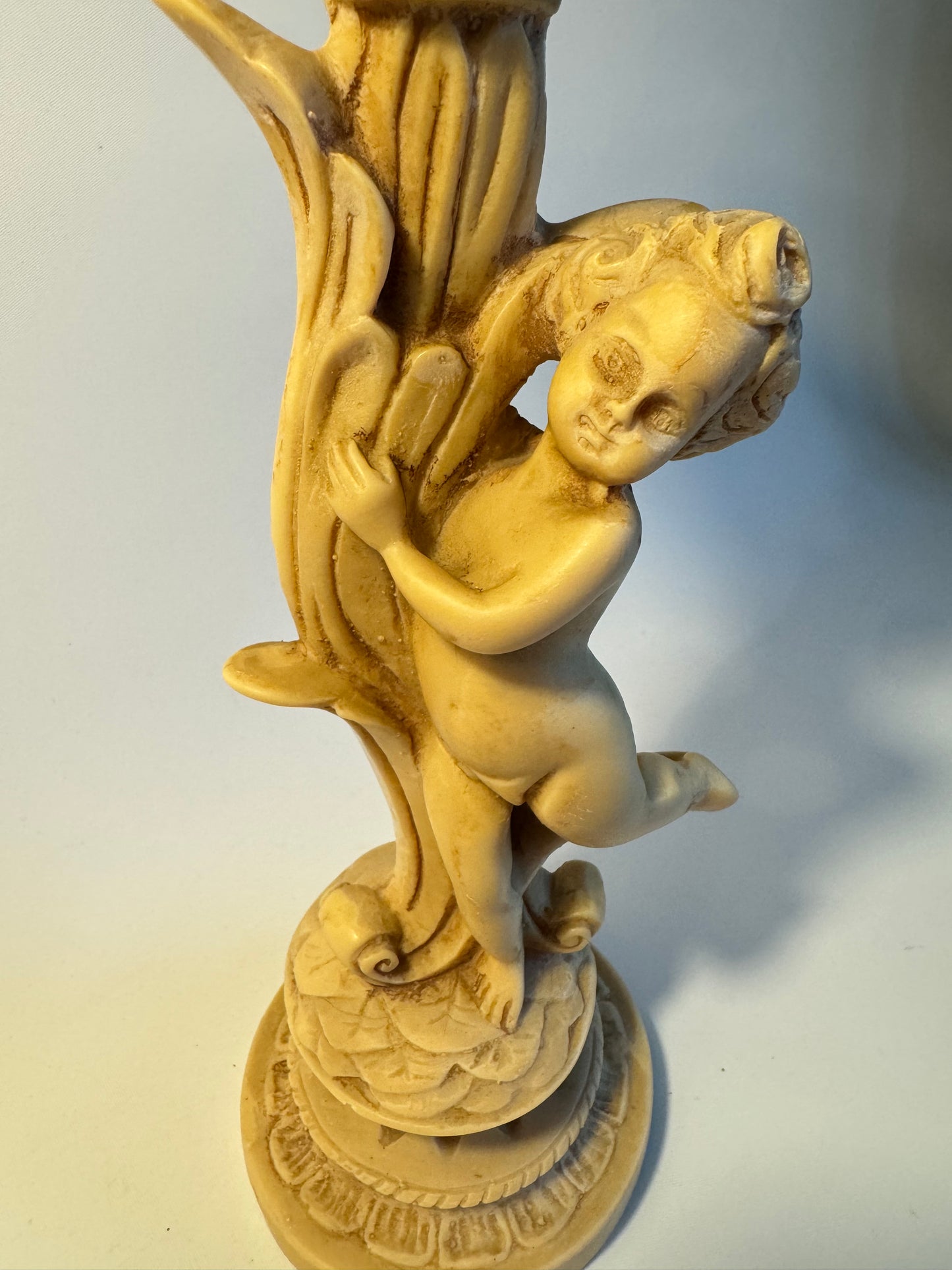Cherub Flower Arrangement Stand | Vintage Retro Decor Homeware | Candle Holder |