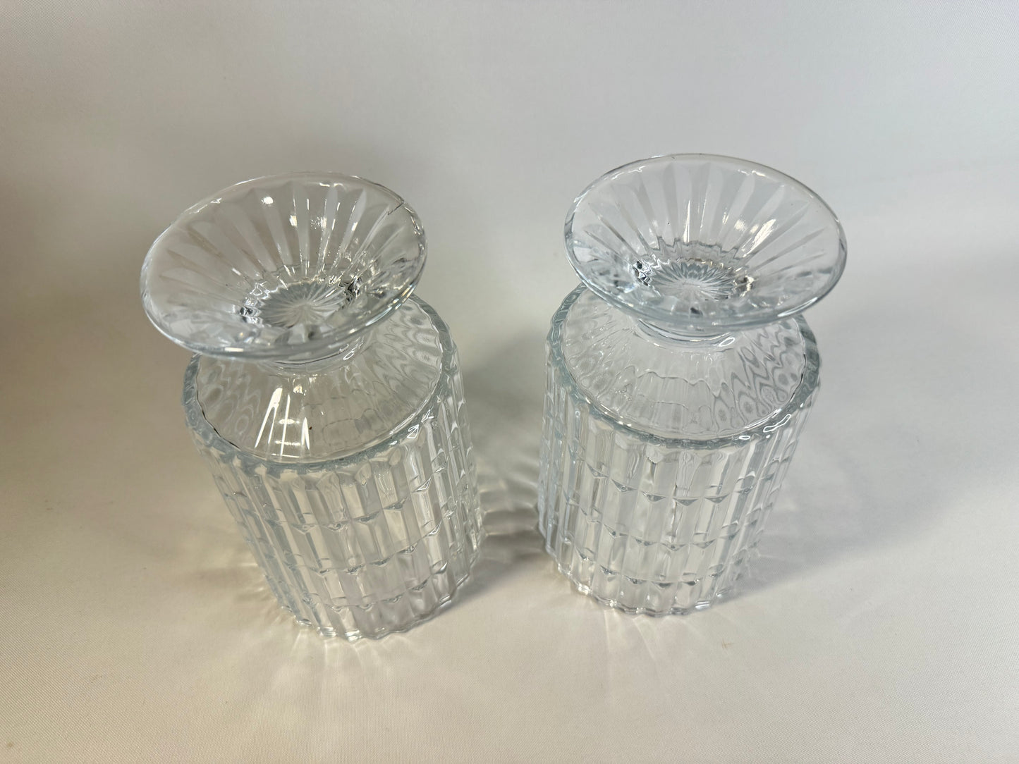 Pair of Retro Clear Footed Vases