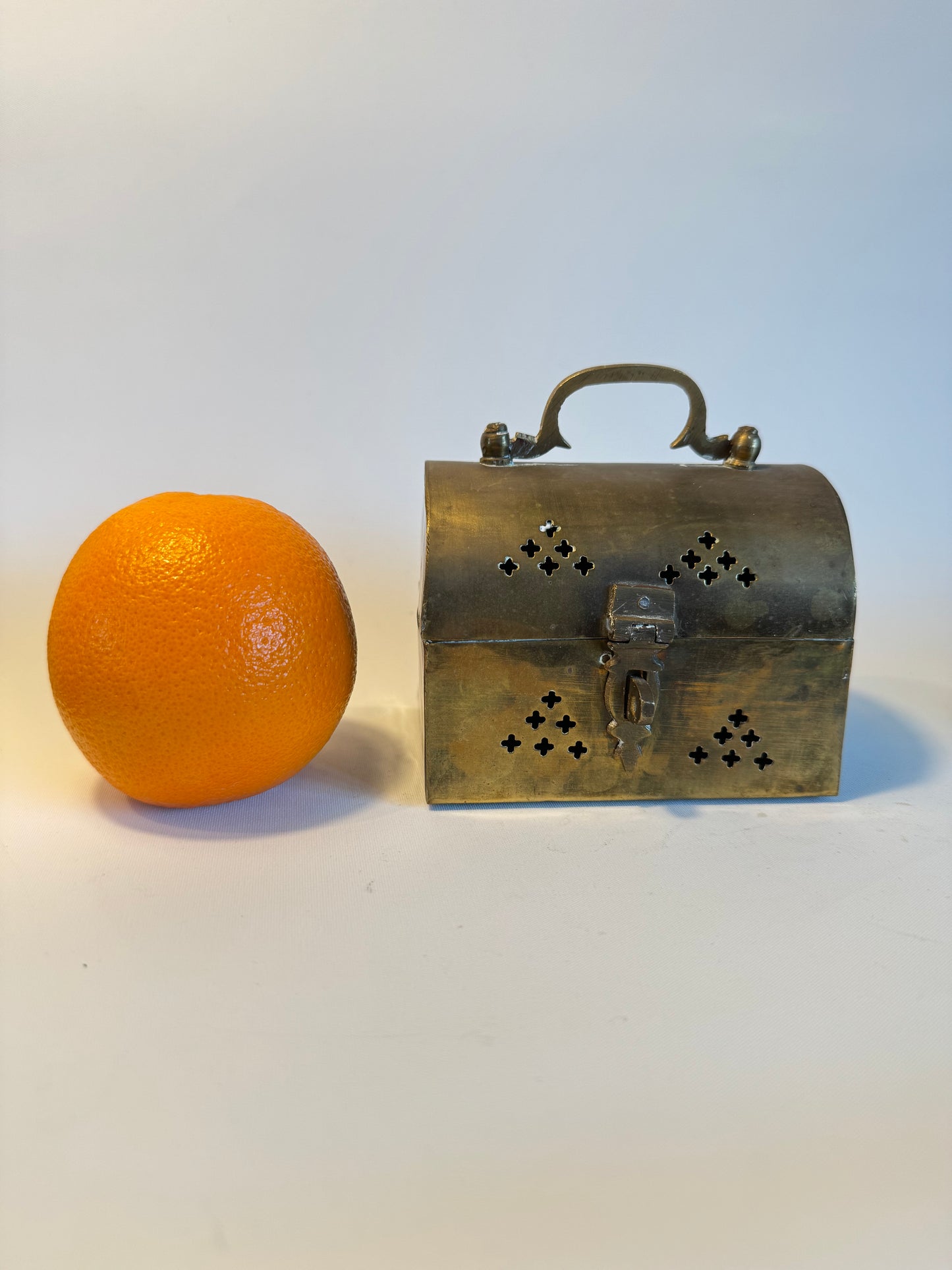 Small Brass Trinket Box | Miniature Chest | Vintage Retro Quirky |