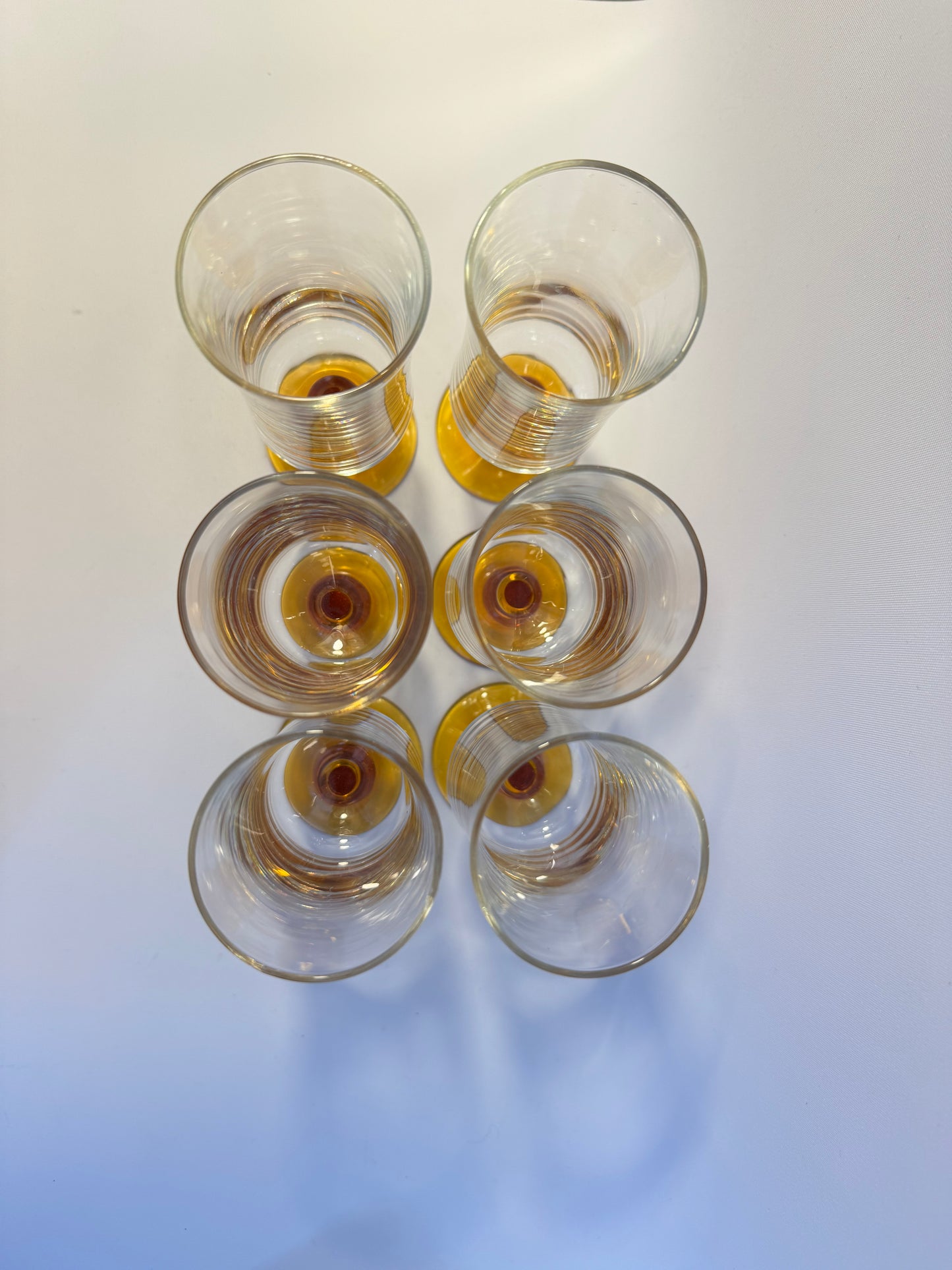 Luminarc Amber Stem Champagne Flute Glasses | Vintage Retro Barware | French Made in France