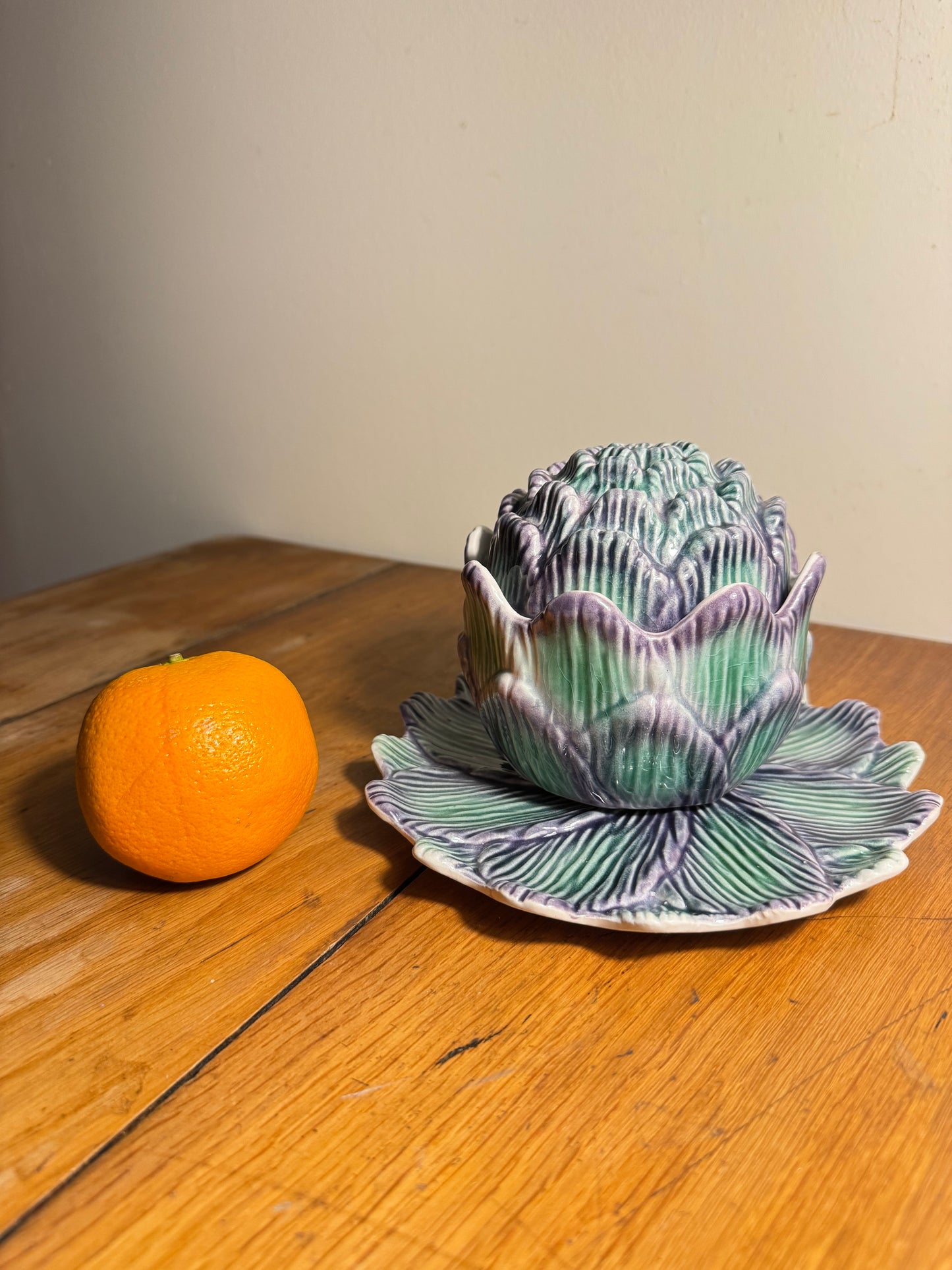 Artichoke Ceramic Pot in Slip | Artichaut en Barbotine | Made in Portugal | 860 | Vintage Retro | Quirky Unique |