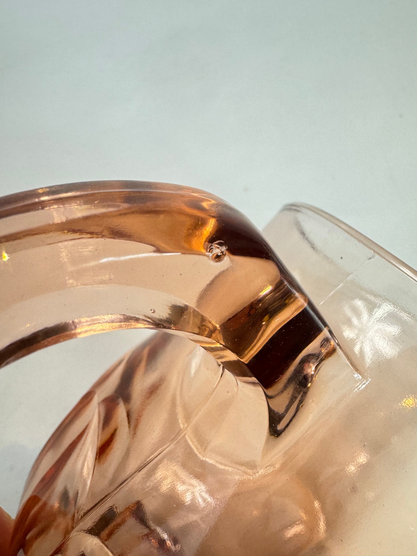 Pink Glass Jug | Made in France | Vintage Retro | Cocktail Pitcher