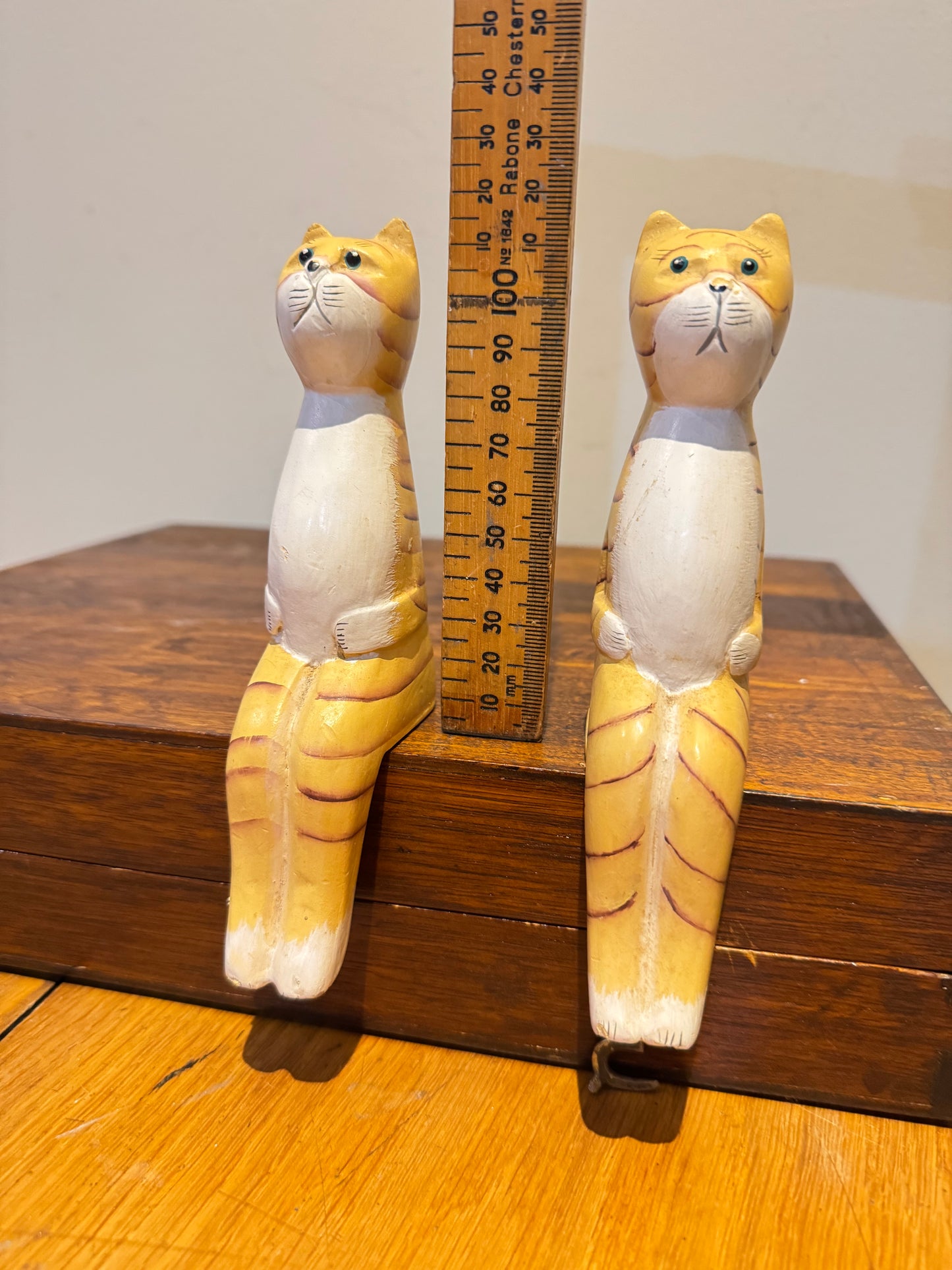 Hand Carved & Painted Shelf Sitter Animals | Folk Art | Vintage Retro Quirky | Cat Dog Cow Seal Rooster |