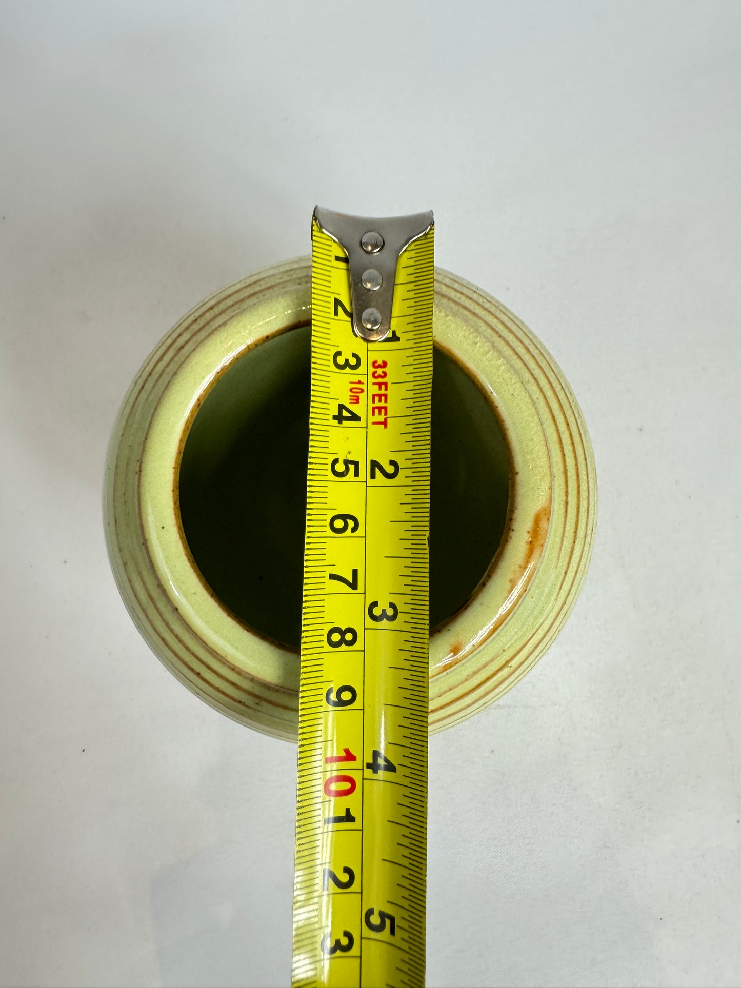 Burton Studio Pottery Round Vase | Striped | Vintage Retro | MCM Mid Century |