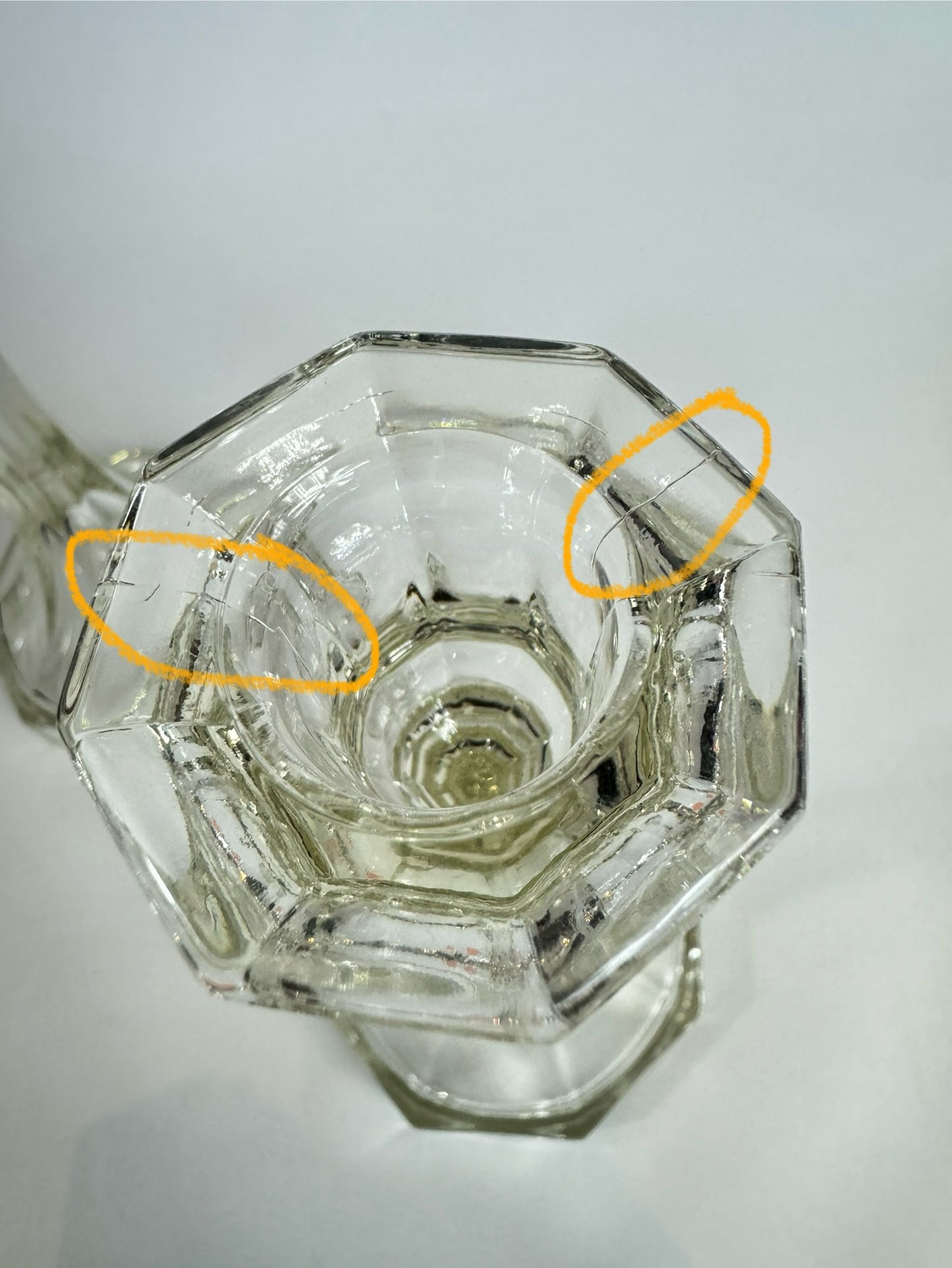 Thick Cut Glass Candlestick Holders | Set of 2 | Vintage Retro |