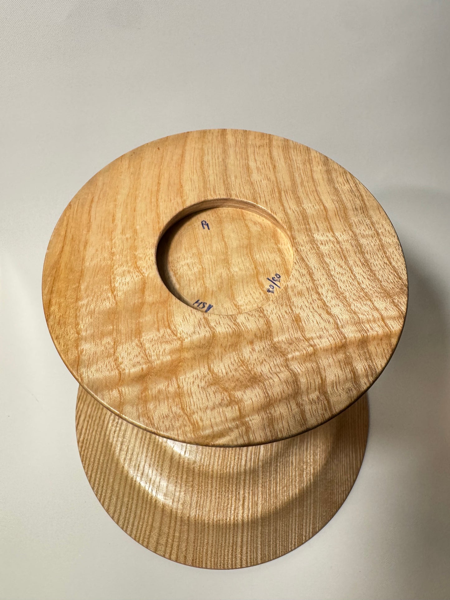 Handmade Ash Wood Pedestal Platter/Bowl | Dinner Party Serveware | Vintage Retro | Scandi | MCM Mid Century |