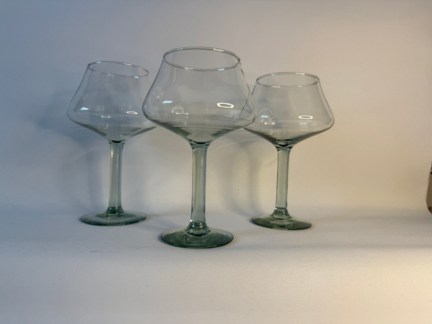 Premium Recycled Margarita Glass Set of 3 | Vintage Retro Style | Unique Quirky | Wine/Cocktail |