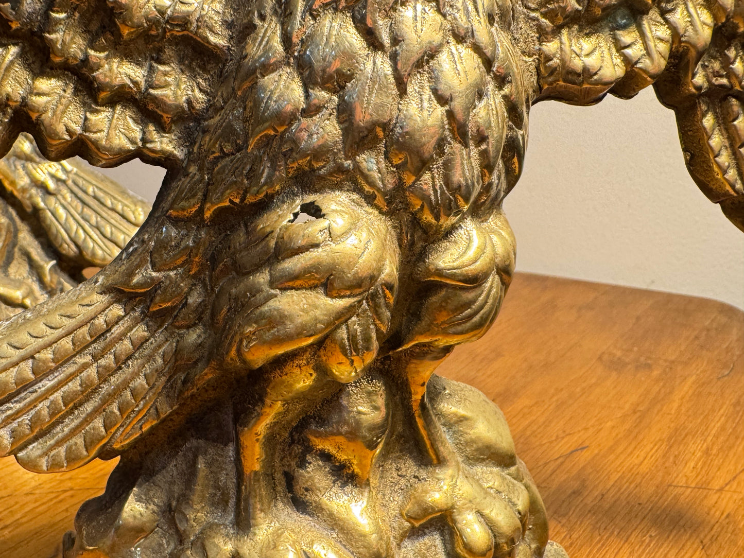 Pair of Antique Solid Brass Fire Place Andirons | Eagle Ornaments/Fire dog Ends | Fire Place Decor |Chenets/Eagles | Vintage Unique |