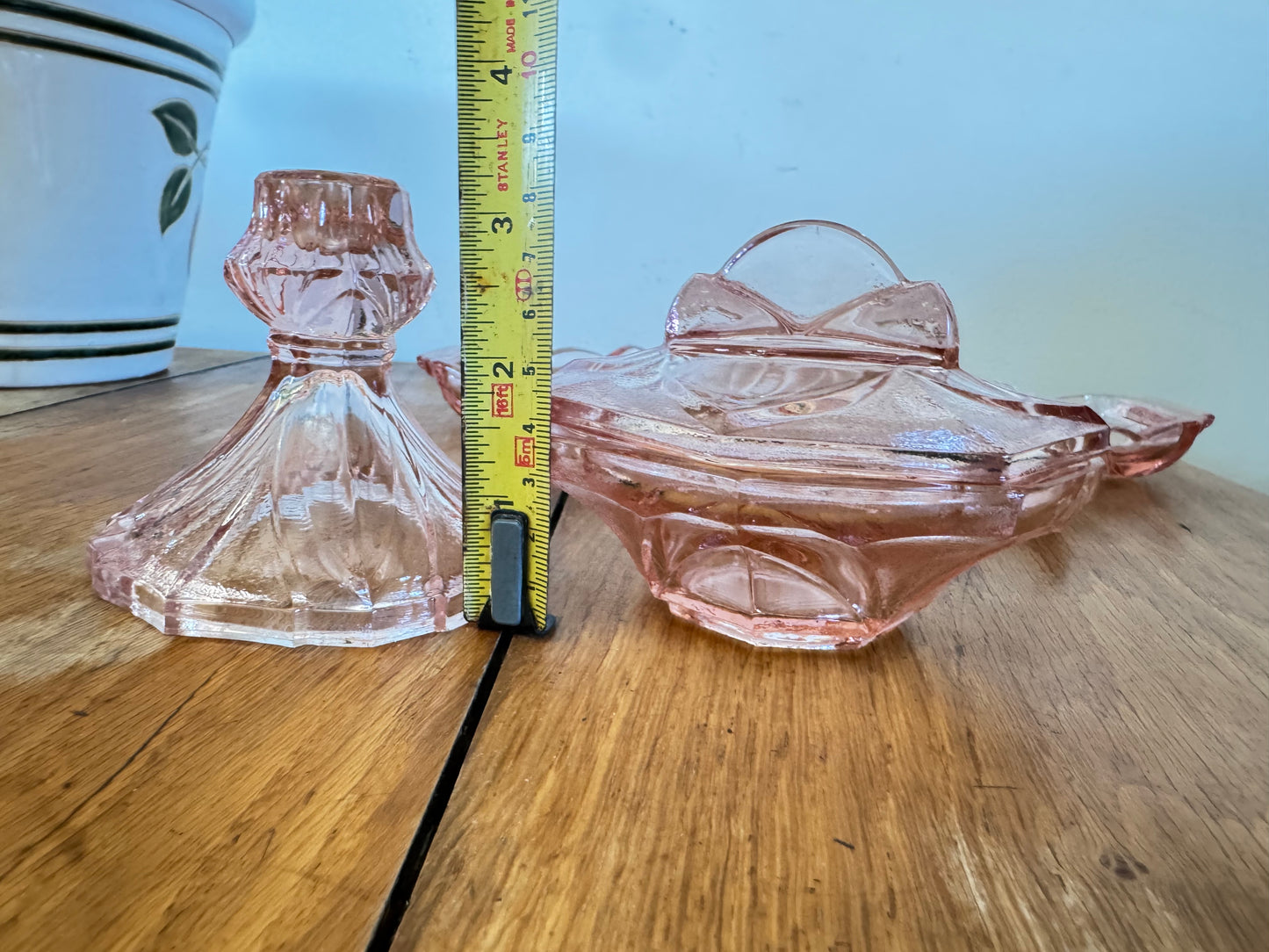 Pink Glass Vanity Set | Dressing Table | Retro Vintage Unique |