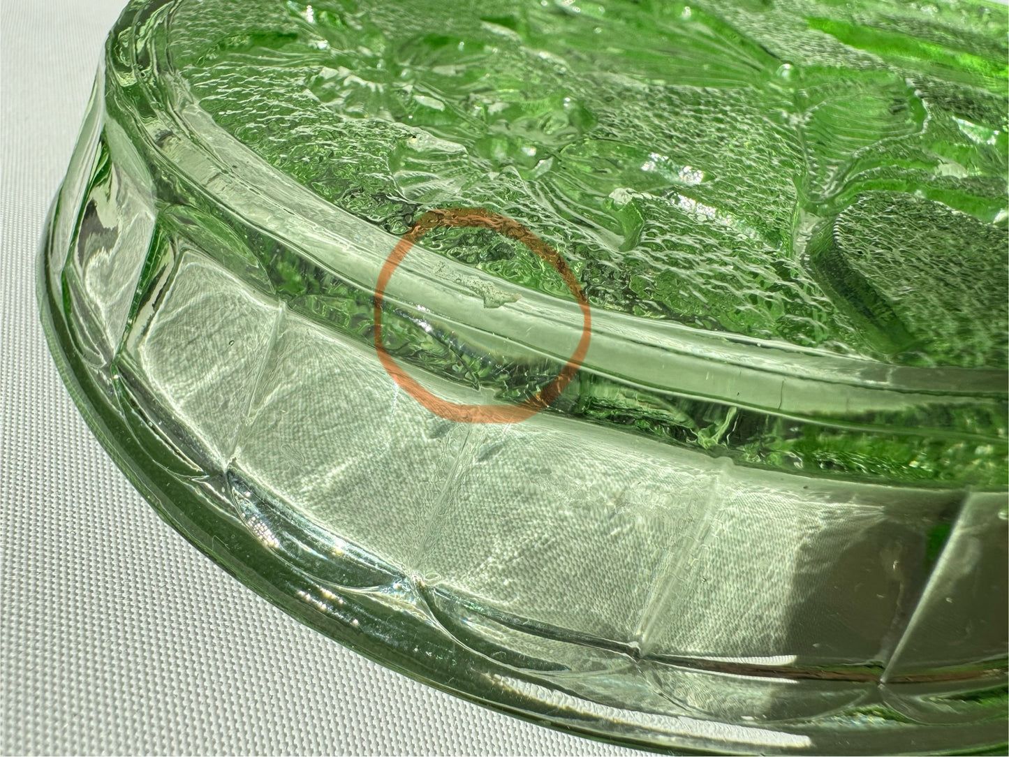 Sowerby 1930’s Green Cut Glass Vanity Tray | Butterfly Floral Pattern | Dressing Table | Retro Unique |