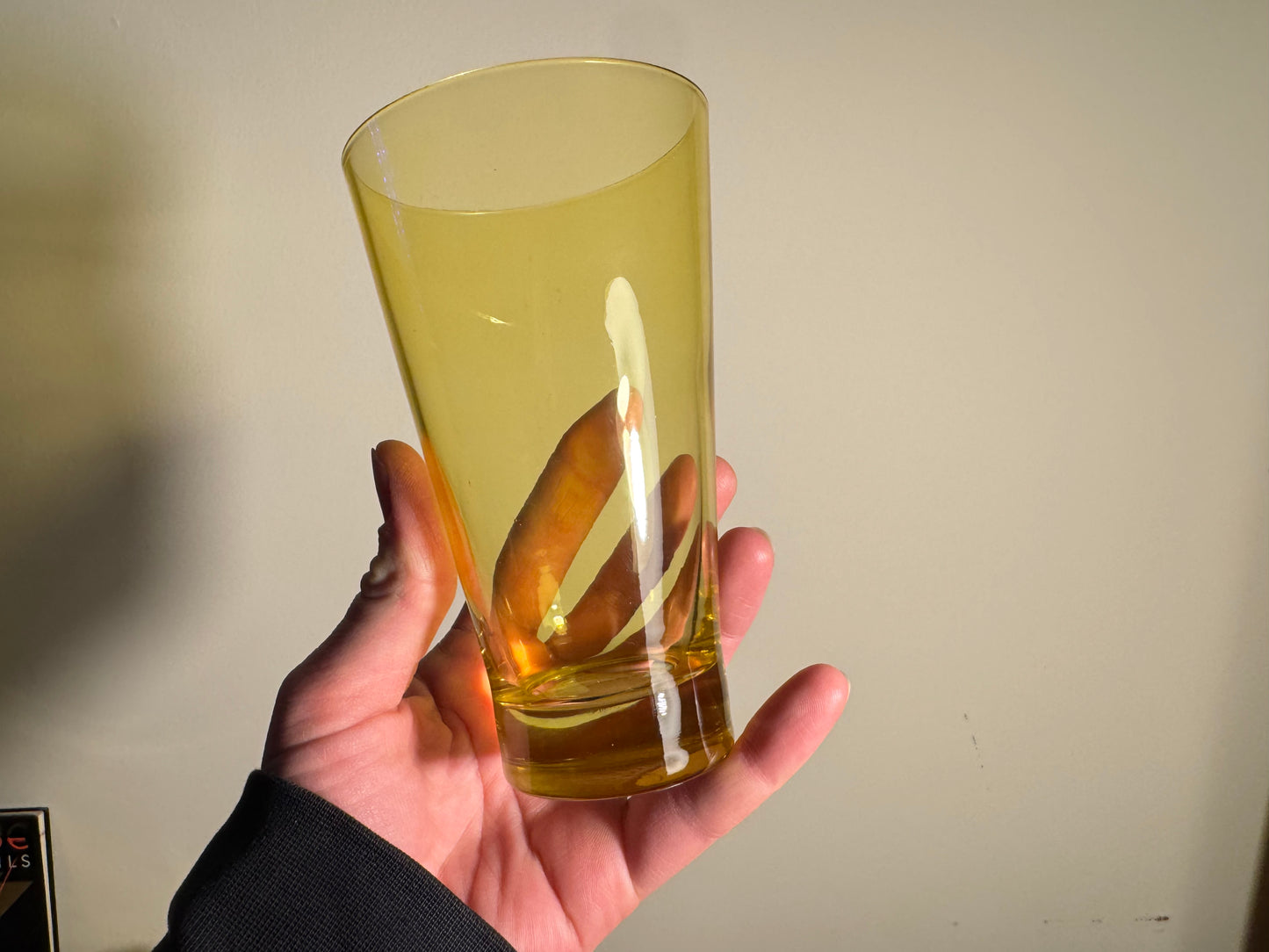 Set of 6 Vintage Yellow Crisal Tumblers – 36cl