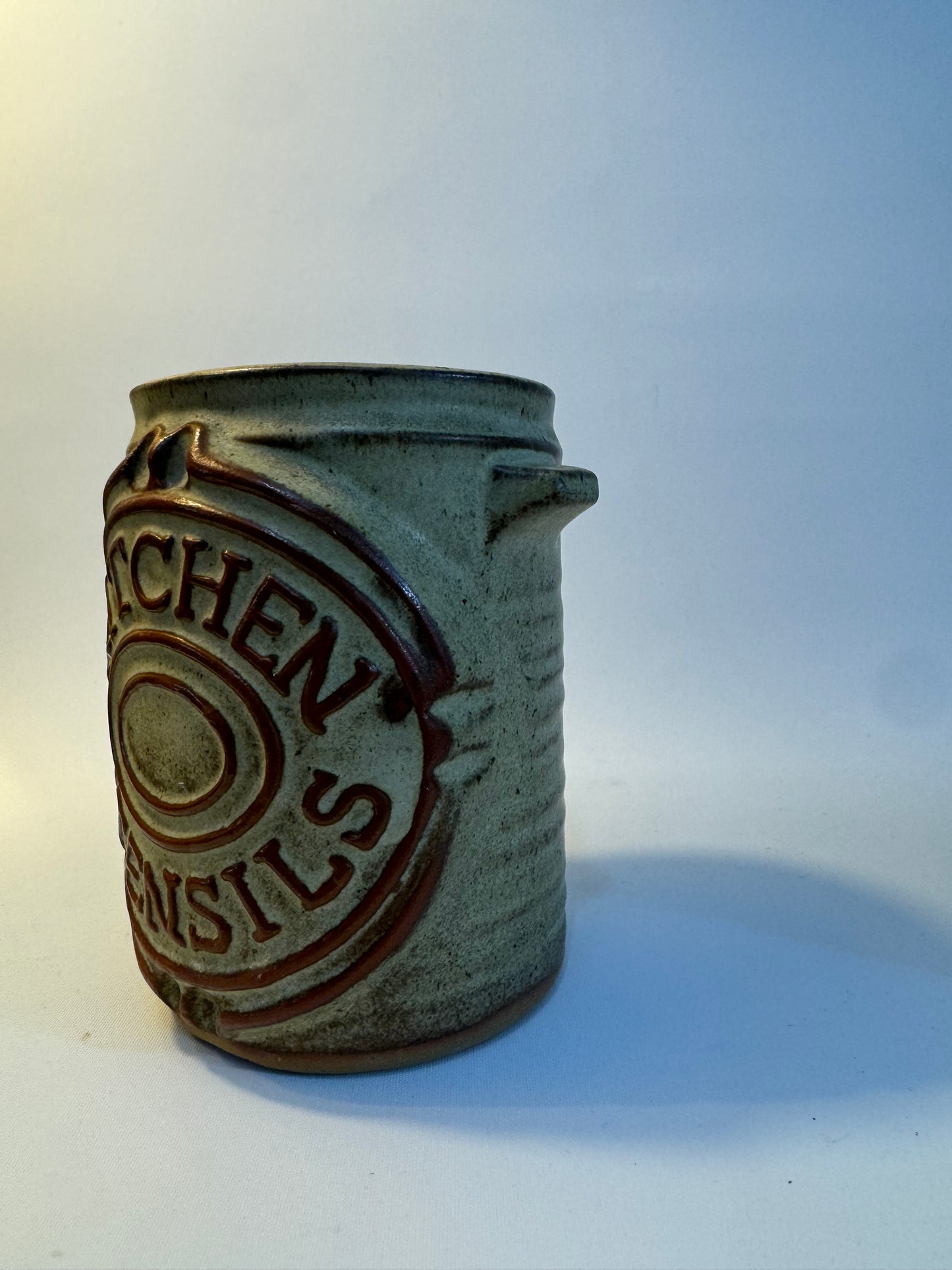 Kitchen Utensil Holder Pot | Stoneware | Vintage Retro 70’s | Kitchenware Kitchenalia |