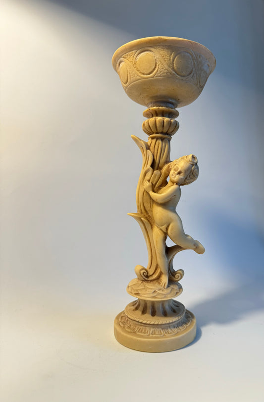 Cherub Flower Arrangement Stand | Vintage Retro Decor Homeware | Candle Holder |