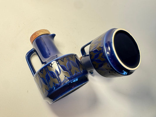 Hornsea Heirloom Navy Blue Oil & Vinegar Pair | Vintage Retro |