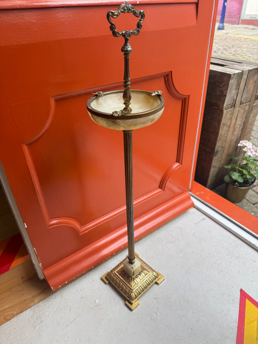 Free Standing Vintage Ashtray | Onyx and Brass Style | Smoking Tobacco | Retro Decor |