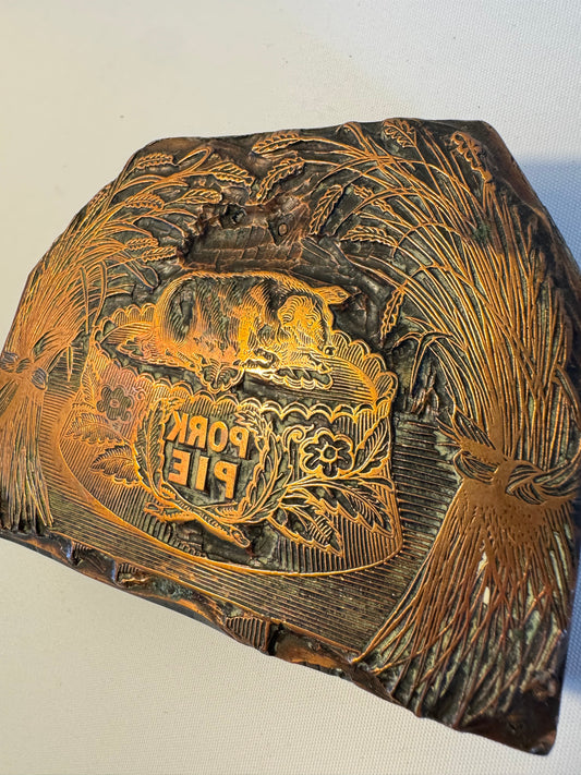 Antique Small Copper Pork Pie Wall Hanging | Vintage Retro | Unique Quirky Unusual |