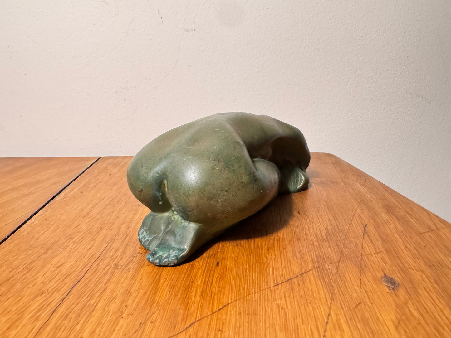 Carved Slate Sleeping Nude Lady Figure With Bronzed Effect Finish | Vintage Decor | Art Deco | Unique | c1930 |